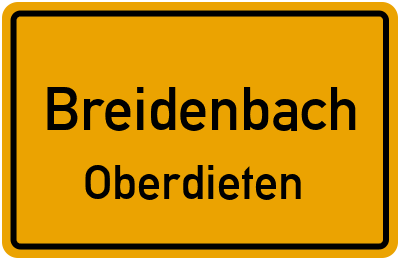 Ortsschild Breidenbach Oberdieten