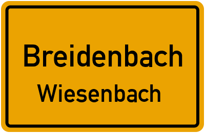 Ortsschild Breidenbach Wiesenbach