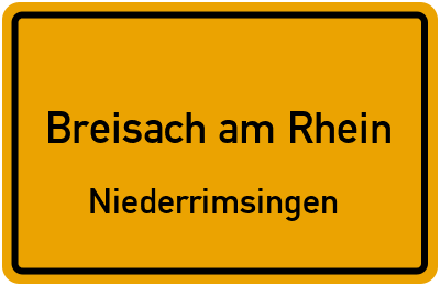 Ortsschild Breisach am Rhein Niederrimsingen