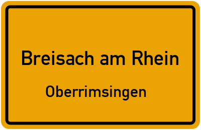 Ortsschild Breisach am Rhein Oberrimsingen