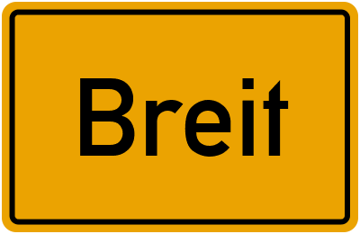 Ortsschild von Gemeinde Breit in Rheinland-Pfalz