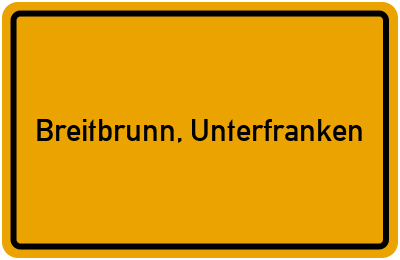 Ortsschild von Gemeinde Breitbrunn, Unterfranken in Bayern