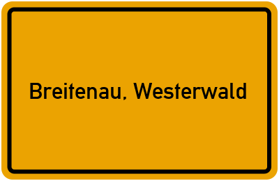 Ortsschild von Gemeinde Breitenau, Westerwald in Rheinland-Pfalz