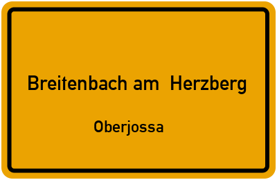 Straßenverzeichnis Breitenbach am Herzberg Oberjossa
