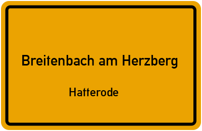 Straßenverzeichnis Breitenbach am Herzberg Hatterode