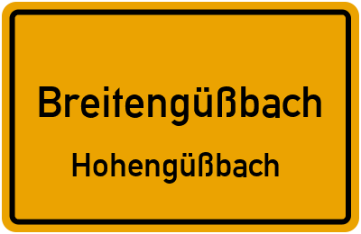 Ortsschild Breitengüßbach Hohengüßbach