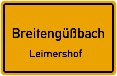 Ortsschild Breitengüßbach Leimershof
