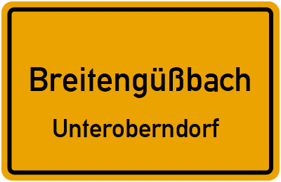 Ortsschild Breitengüßbach Unteroberndorf