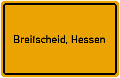 Ortsschild von Gemeinde Breitscheid, Hessen in Hessen