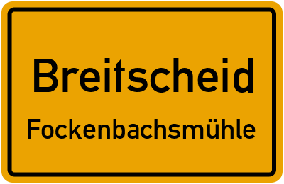 Straßenverzeichnis Breitscheid Fockenbachsmühle