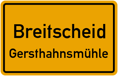 Straßenverzeichnis Breitscheid Gersthahnsmühle