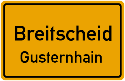 Ortsschild Breitscheid Gusternhain