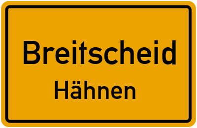 Straßenverzeichnis Breitscheid Hähnen