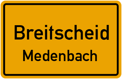 Ortsschild Breitscheid Medenbach