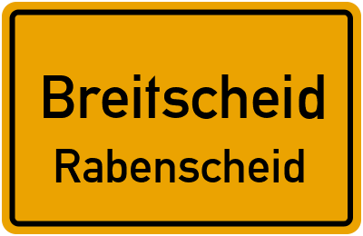 Ortsschild Breitscheid Rabenscheid