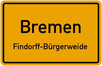Ortsschild Bremen Findorff-Bürgerweide
