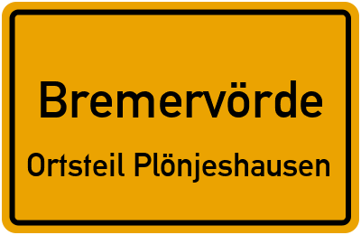 Straßenverzeichnis Bremervörde Ortsteil Plönjeshausen