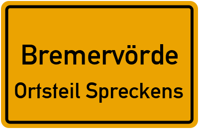 Straßenverzeichnis Bremervörde Ortsteil Spreckens