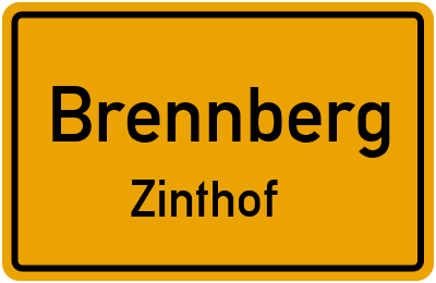 Ortsschild Brennberg Zinthof