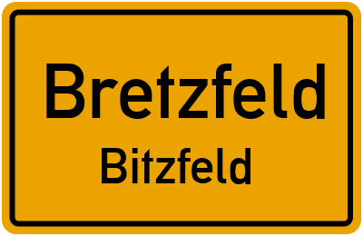Ortsschild Bretzfeld Bitzfeld
