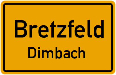 Ortsschild Bretzfeld Dimbach