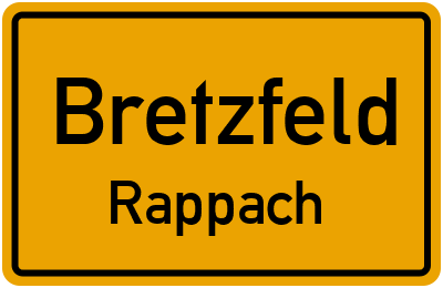 Straßenverzeichnis Bretzfeld Rappach