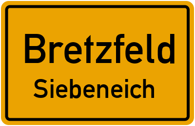 Ortsschild Bretzfeld Siebeneich