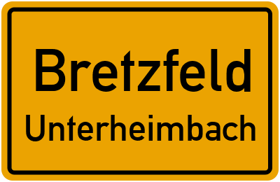 Ortsschild Bretzfeld Unterheimbach