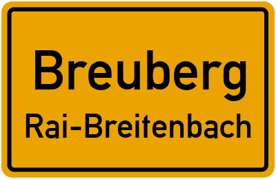 Ortsschild Breuberg Rai-Breitenbach