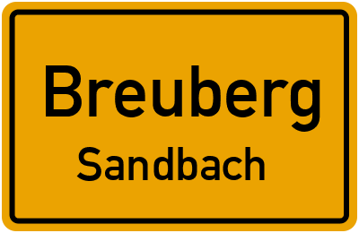 Ortsschild Breuberg Sandbach