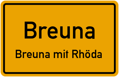 Straßenverzeichnis Breuna Breuna mit Rhöda