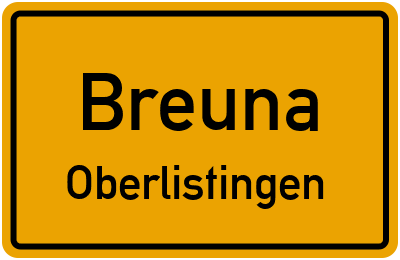 Ortsschild Breuna Oberlistingen