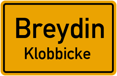 Straßenverzeichnis Breydin Klobbicke