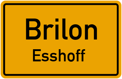 Ortsschild Brilon Esshoff