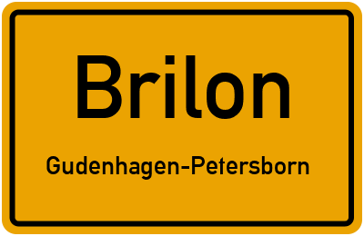 Ortsschild Brilon Gudenhagen-Petersborn