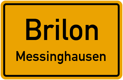 Ortsschild Brilon Messinghausen