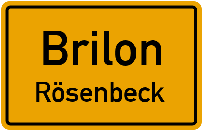 Ortsschild Brilon Rösenbeck