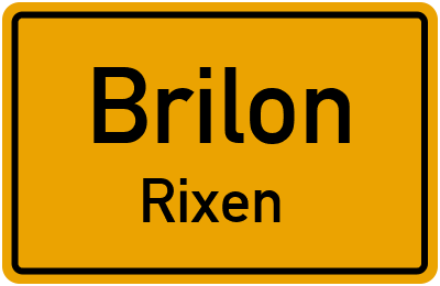 Ortsschild Brilon Rixen