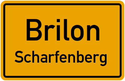 Ortsschild Brilon Scharfenberg