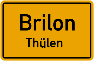 Straßenverzeichnis Brilon Thülen