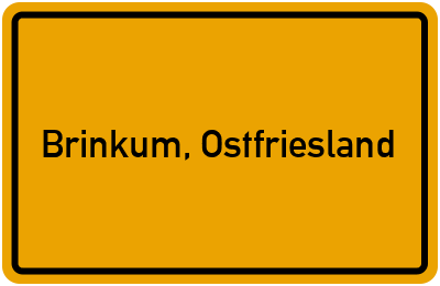Ortsschild von Gemeinde Brinkum, Ostfriesland in Niedersachsen