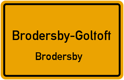 Ortsschild Brodersby-Goltoft Brodersby