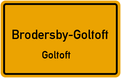 Ortsschild Brodersby-Goltoft Goltoft