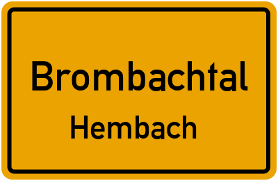 Straßenverzeichnis Brombachtal Hembach