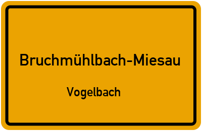 Straßenverzeichnis Bruchmühlbach-Miesau Vogelbach