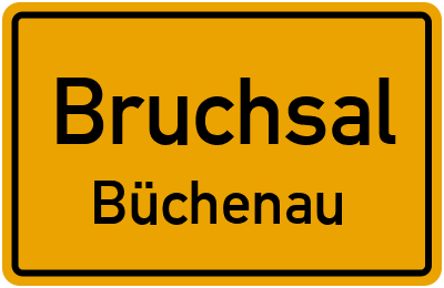 Ortsschild Bruchsal Büchenau