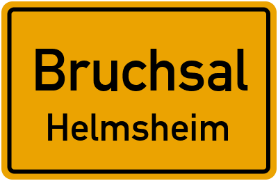 Ortsschild Bruchsal Helmsheim