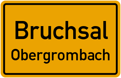 Ortsschild Bruchsal Obergrombach