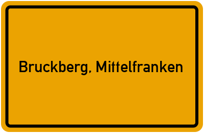 Ortsschild von Gemeinde Bruckberg, Mittelfranken in Bayern
