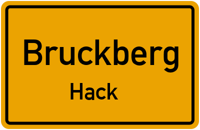 Ortsschild Bruckberg Hack